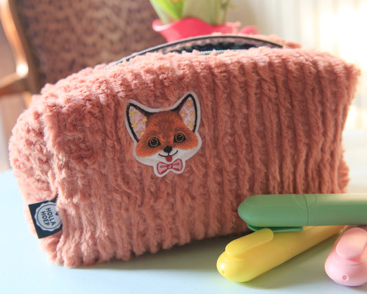Toilettas/Etui - zacht teddy roze